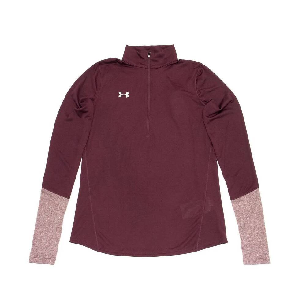 NEW UNDER ARMOUR women's locker half zip shirt in maroon